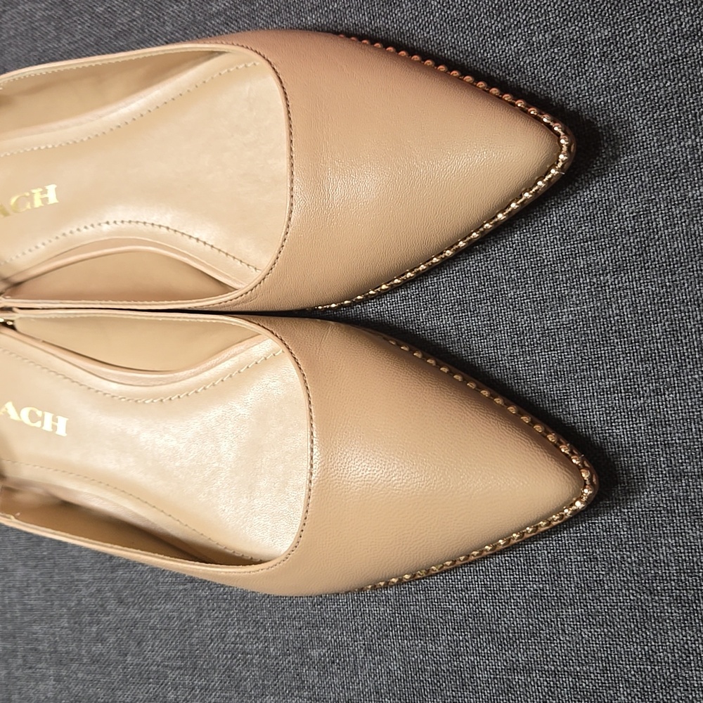 Coach VAE Leather Slingback Studded Flat Skimmers - Picture 5 of 8
